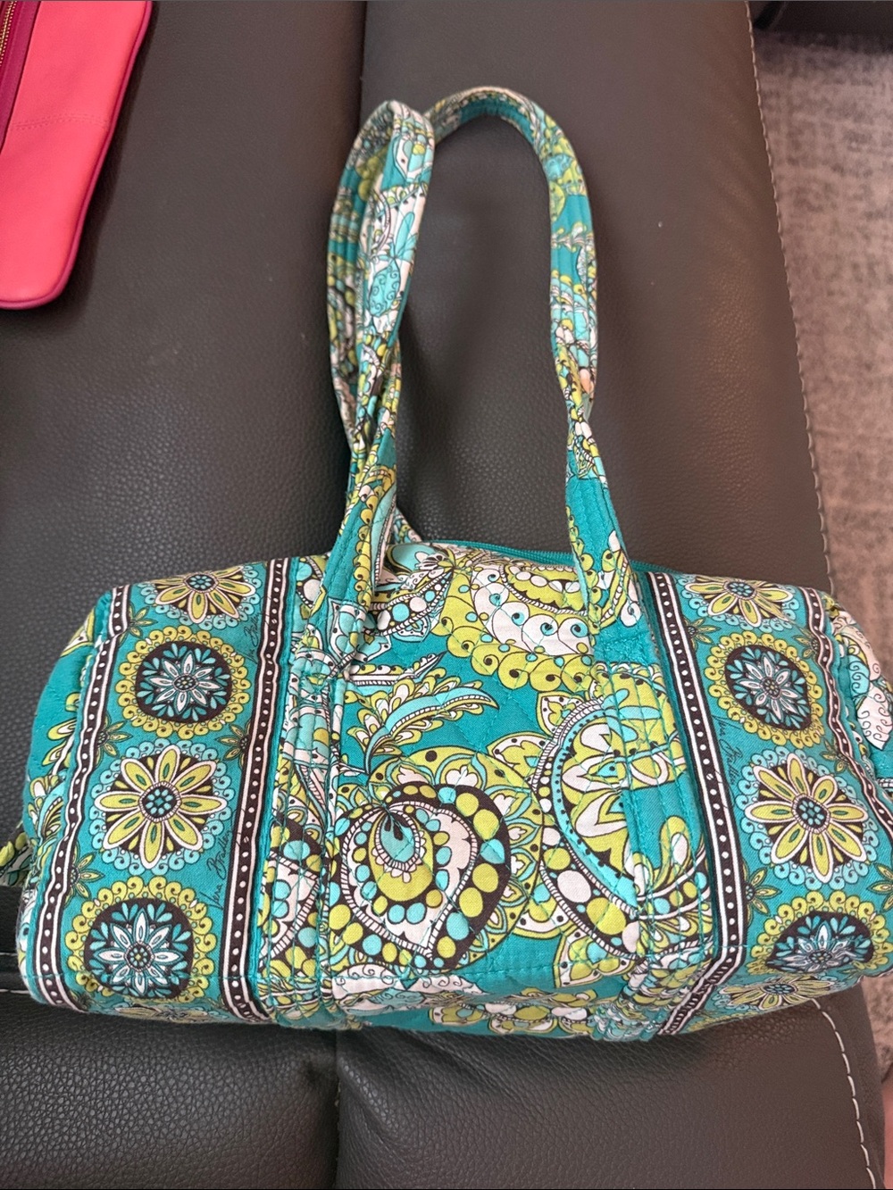 Vera Bradley 2007 “Peacock”Teal Paisley Quilted Tote